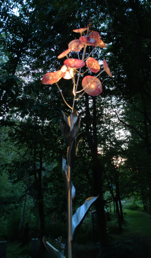 B. Jane Cowie - Fireweed flower (Glass, stainless steel, LED)
